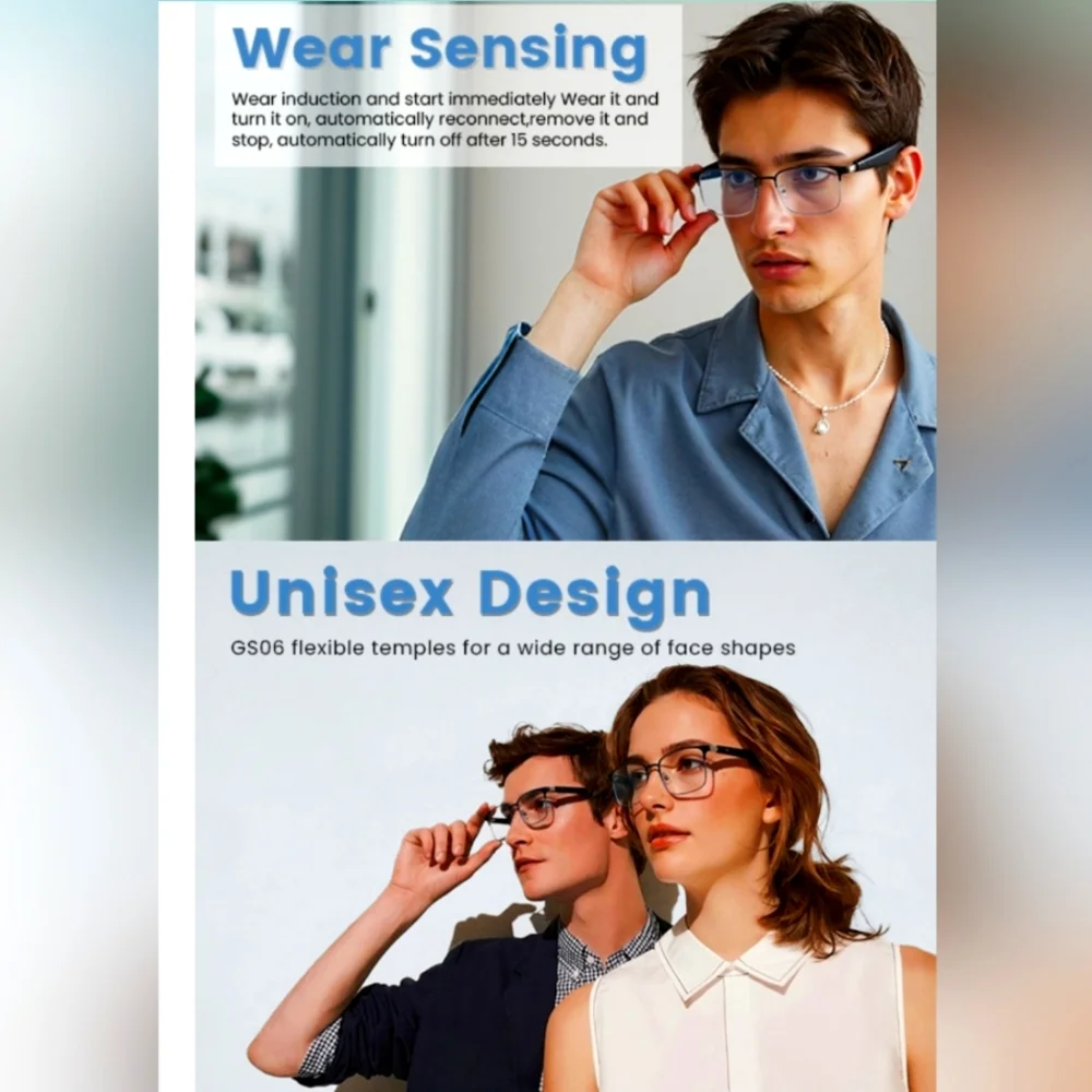 NEW! UNISEX BLUETOOTH GLASSES/SUNGLASSES w/TOUCH CONTROL FOR MUSIC, PHONE CALLS